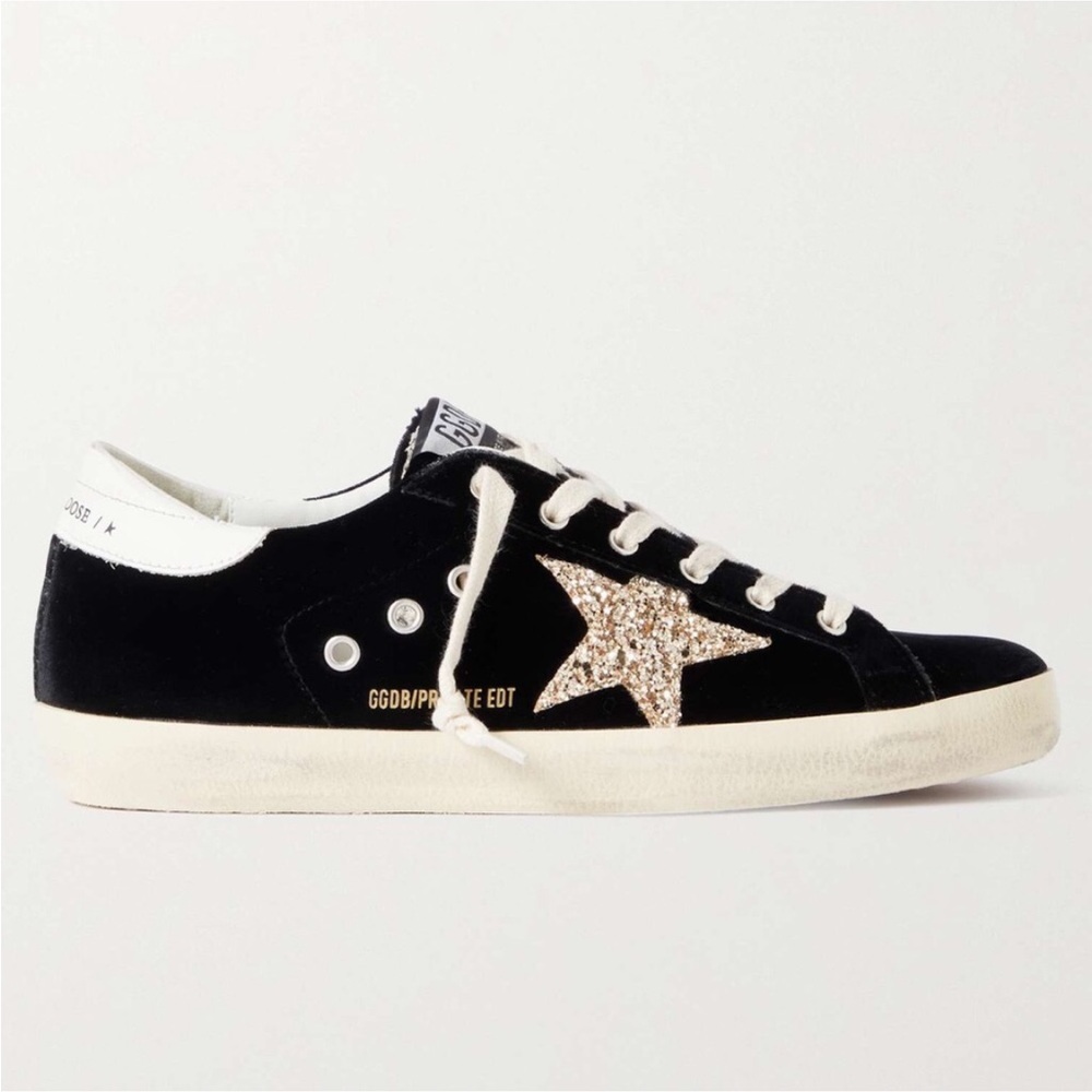 Golden goose superstar glitter star black 36